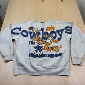 Vintage‎ 90s Garfield Cowboys The Franchise Sweatshirt Large